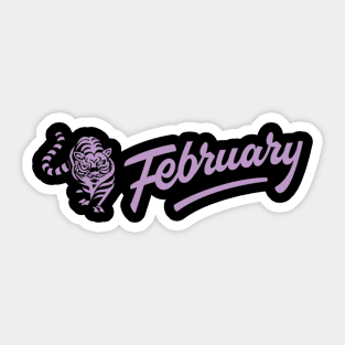 February Sheer Lilac Tiger Sticker